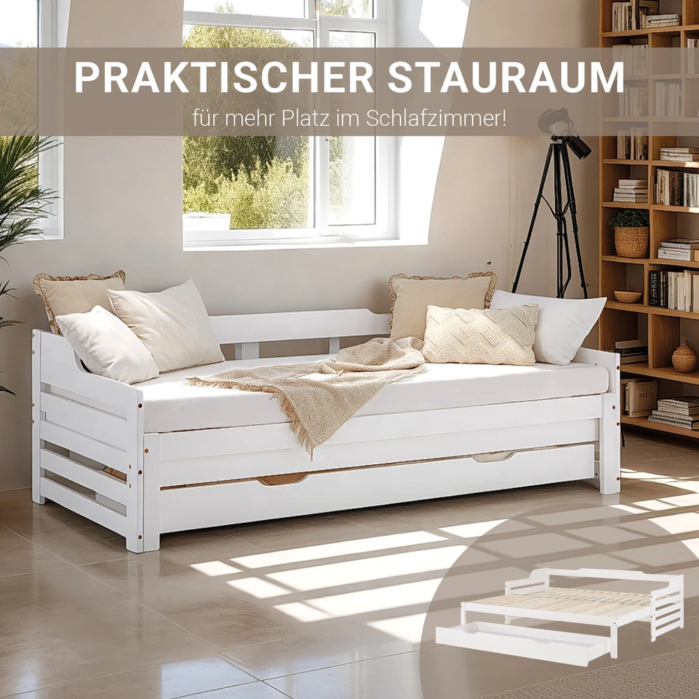 Homestyle4U Lova, 204x86x100 cm, Balta