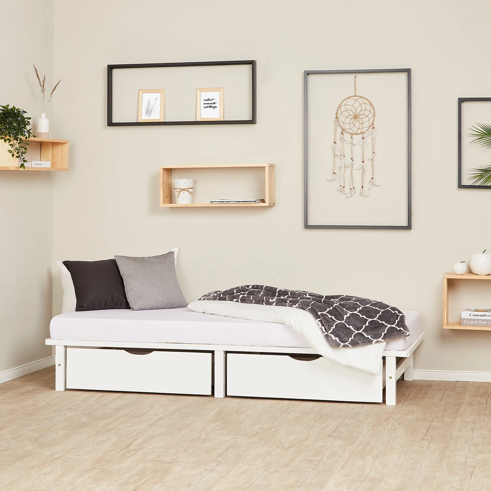 Homestyle4U Lova, 90x200x28 cm, balta
