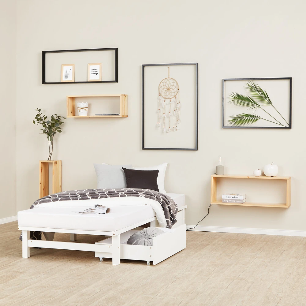 Homestyle4U Lova, 90x200x28 cm, balta
