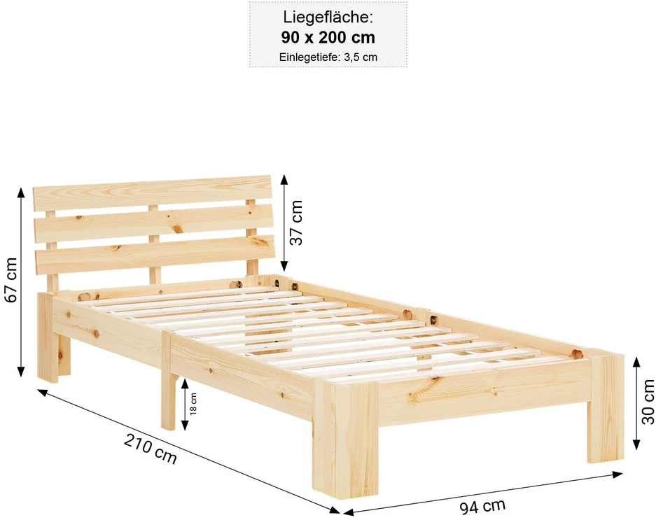 Homestyle4U Lova, 94x204x66 cm, Ruda