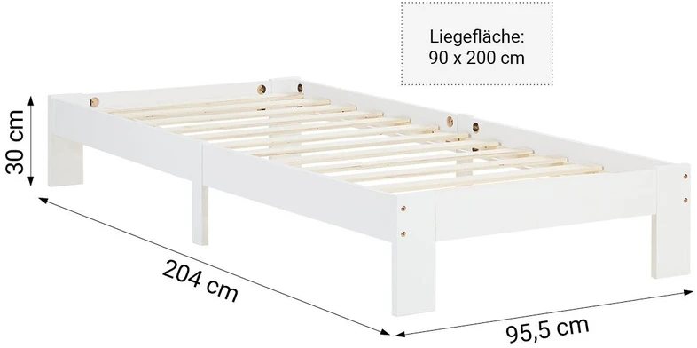 Homestyle4U Lova, 95.5x204x30 cm, balta
