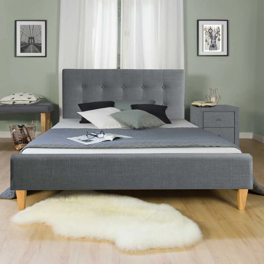 Homestyle4U Lova, 125x212x96.5 cm, pilka