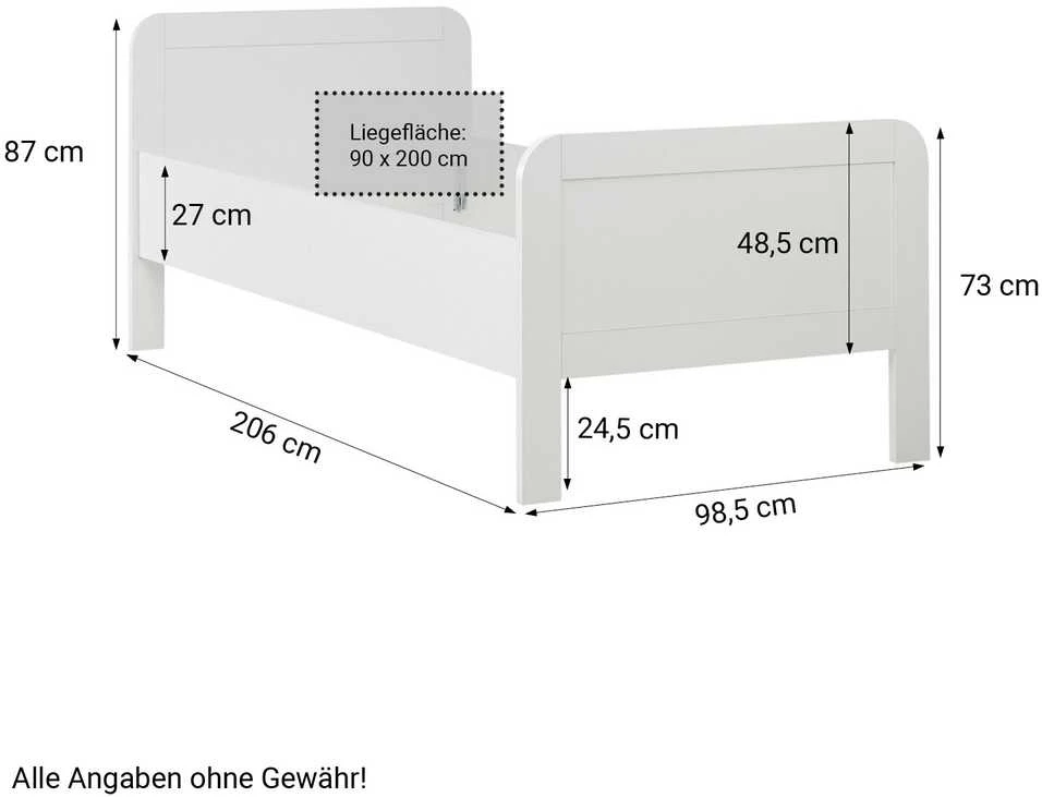 Homestyle4U Lova, 98.5x206x87 cm, balta