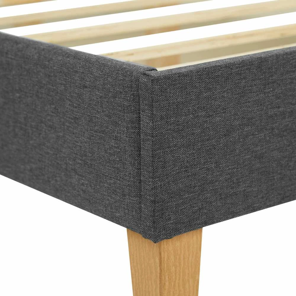 Lova Homestyle4U Lovos rėmas, aptrauktas dvigubas futonas, 124x203x29.5 cm, pilka