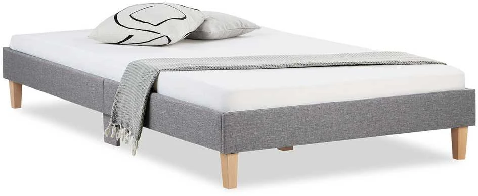 Lova Homestyle4U Lovos rėmas, aptrauktas dvigubas futonas, 124x203x29.5 cm, pilka