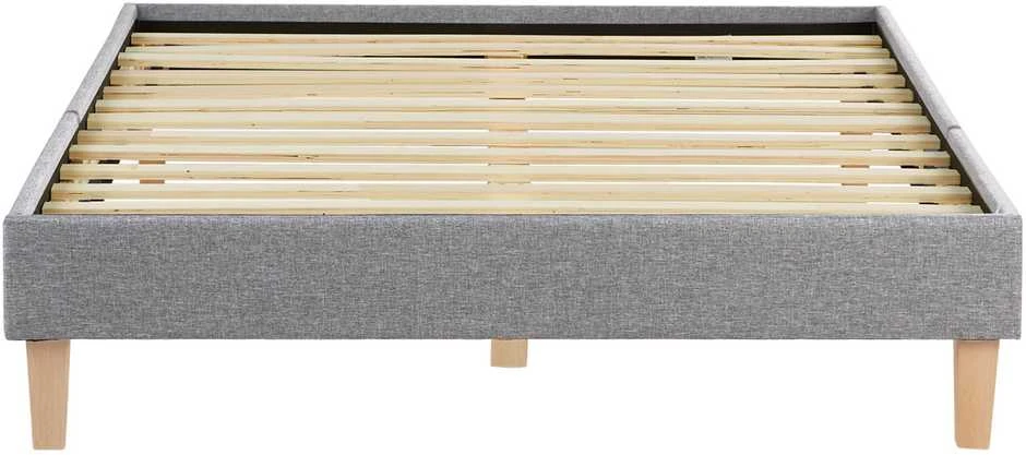 Lova Homestyle4U Lovos rėmas, aptrauktas dvigubas futonas, 124x203x29.5 cm, pilka