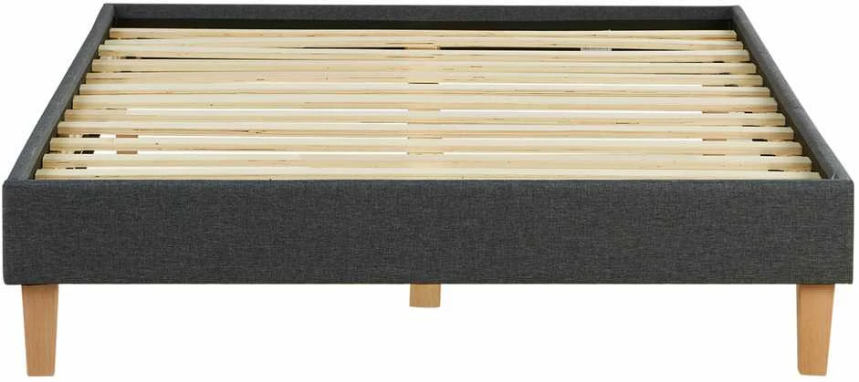 Lova Homestyle4U Lovos rėmas, aptrauktas dvigubas futonas, 124x203x29.5 cm, pilka