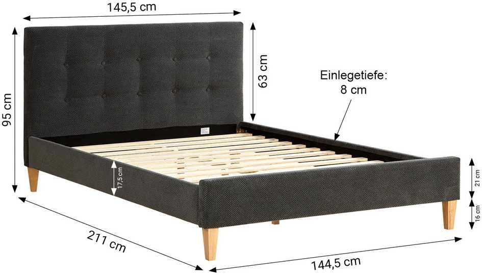 Homestyle4U Lova, 144.5x95x211 cm, Pilka