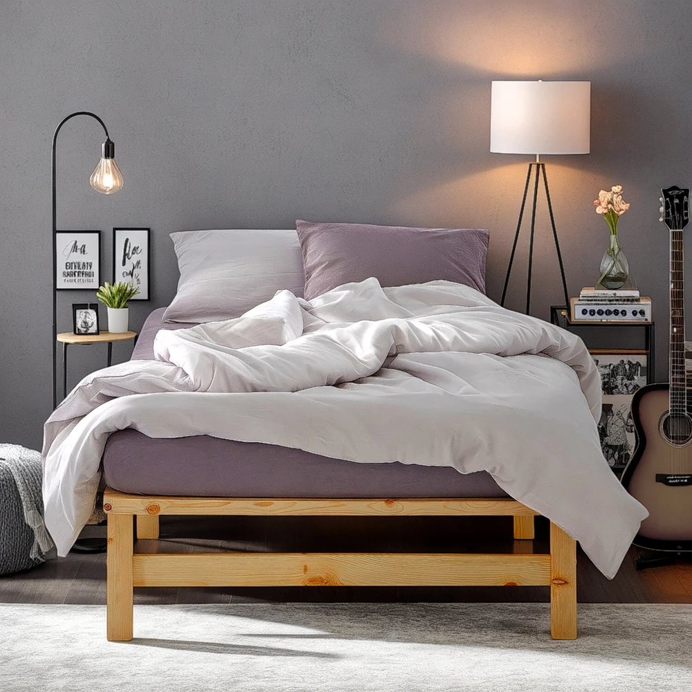 Homestyle4U Lova, Paletės lova, 100x28x200 cm, Ruda