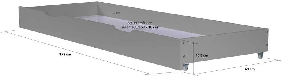 Lova Homestyle4U Lovos stalčius, 173x63x16.2 cm, pilka