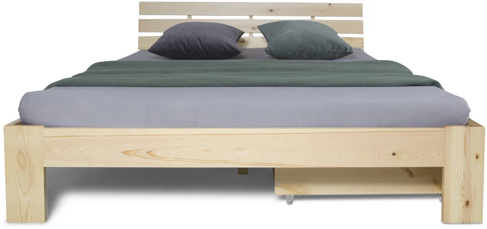 Homestyle4U Lova su stalčiumi, 173x63x16 cm, ruda