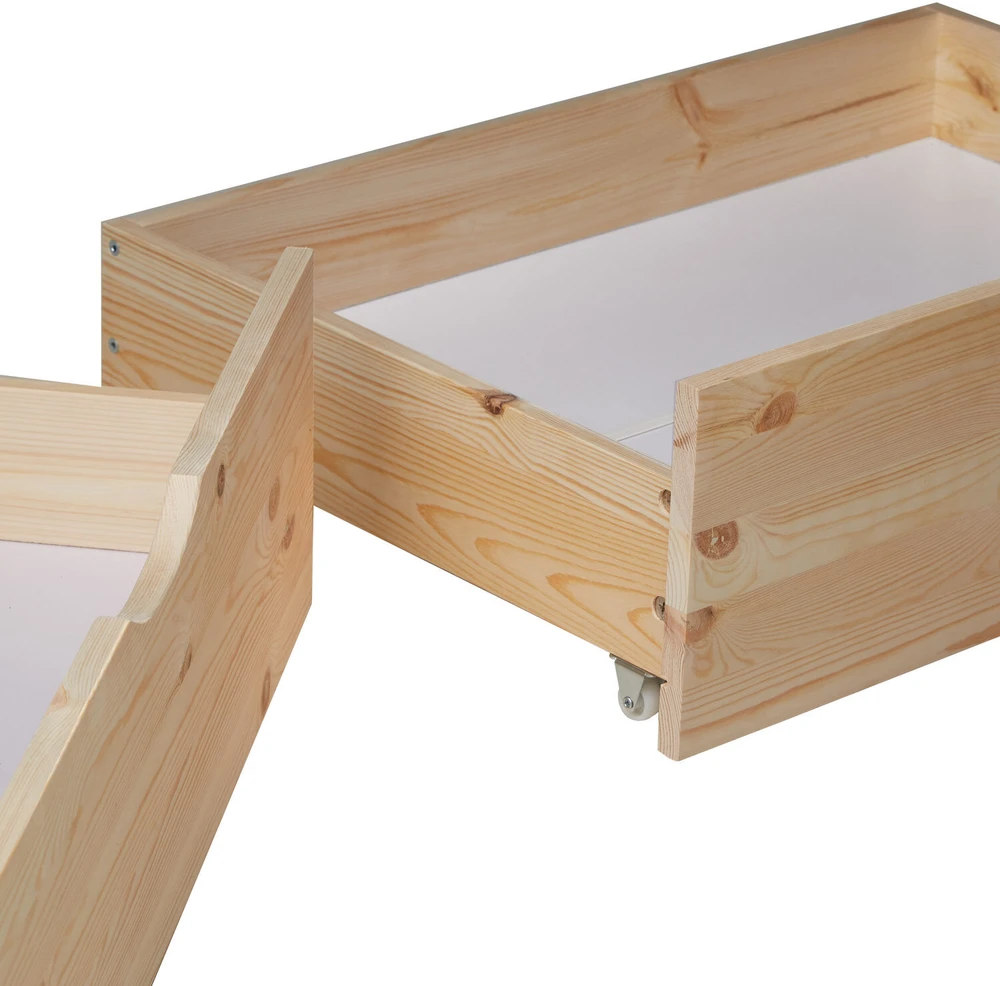 Homestyle4U Lova su stalčiumi, 82x53x22 cm, ruda