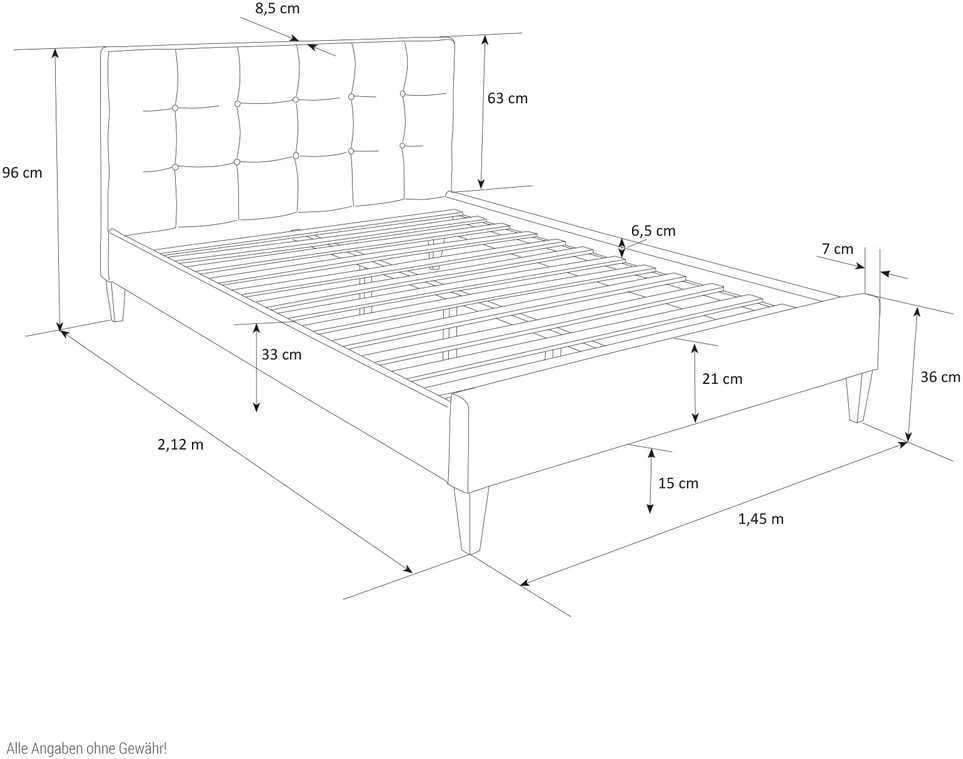 Homestyle4U Lova, 145x212 cm, juoda