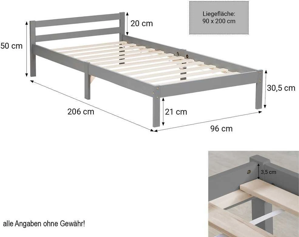 Homestyle4U Lova, 96x206x50 cm, Pilka