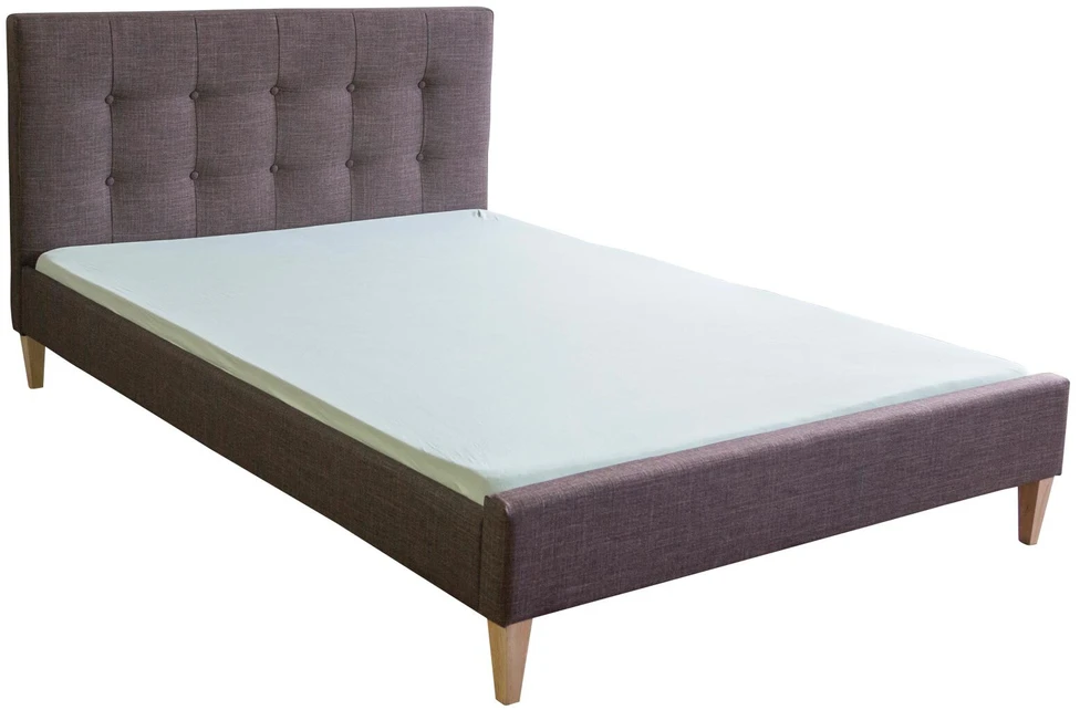 Homestyle4U Lovos rėmas, gobelenu dengtas audinys, 185x212 cm, ruda