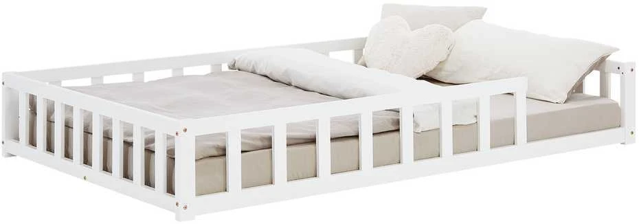 Homestyle4U Vaikiška lova, 125x32x206.5 cm, balta