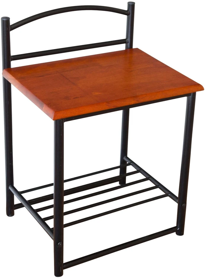 Homestyle4U Naktinis staliukas, 40x33x64 cm, juodas, rudas