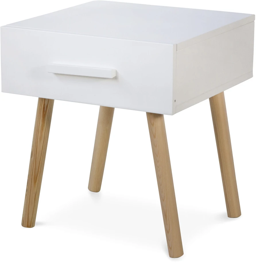 Homestyle4U Naktinis staliukas, 40x40x46 cm, balta