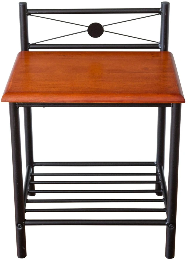 Homestyle4U Naktinis staliukas, 45x35x64 cm, juodas, rudas