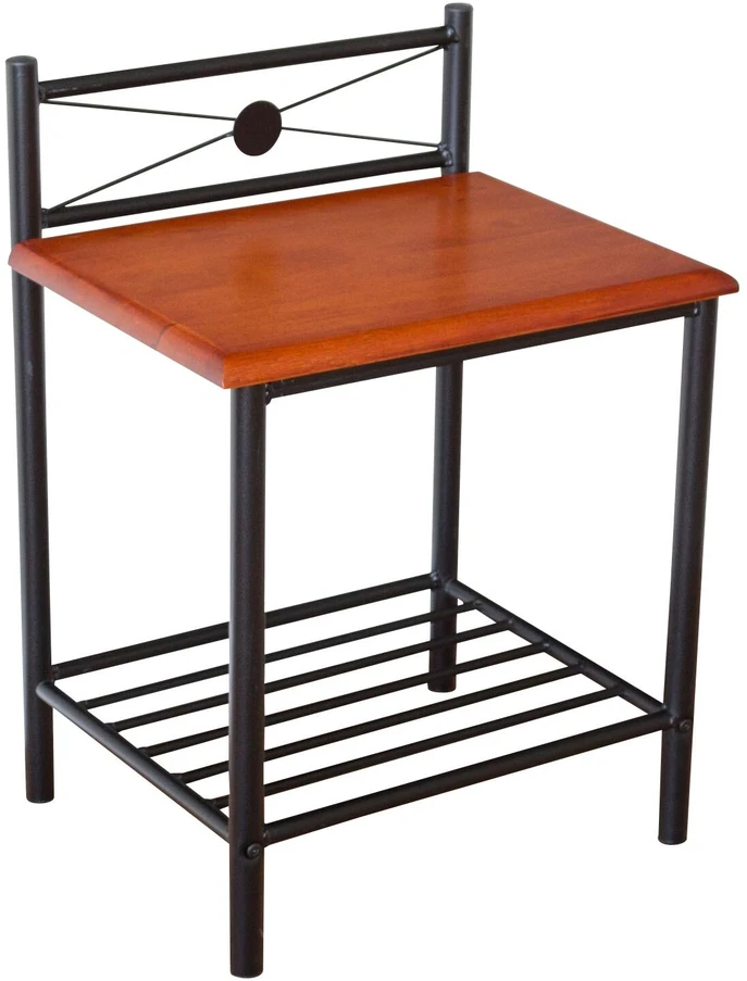 Homestyle4U Naktinis staliukas, 45x35x64 cm, juodas, rudas