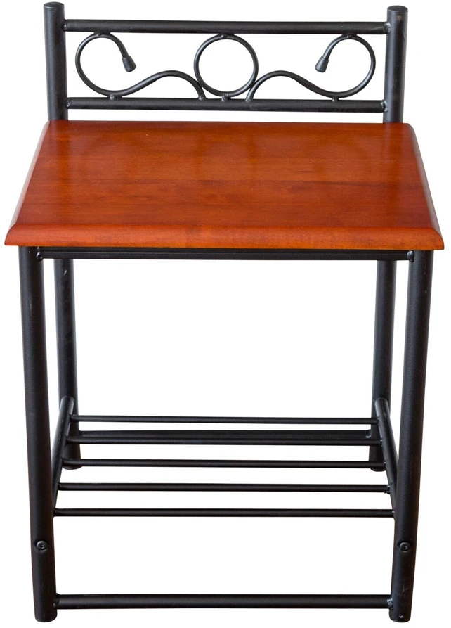 Homestyle4U Naktinis staliukas, 45x35x64 cm, juodas, rudas