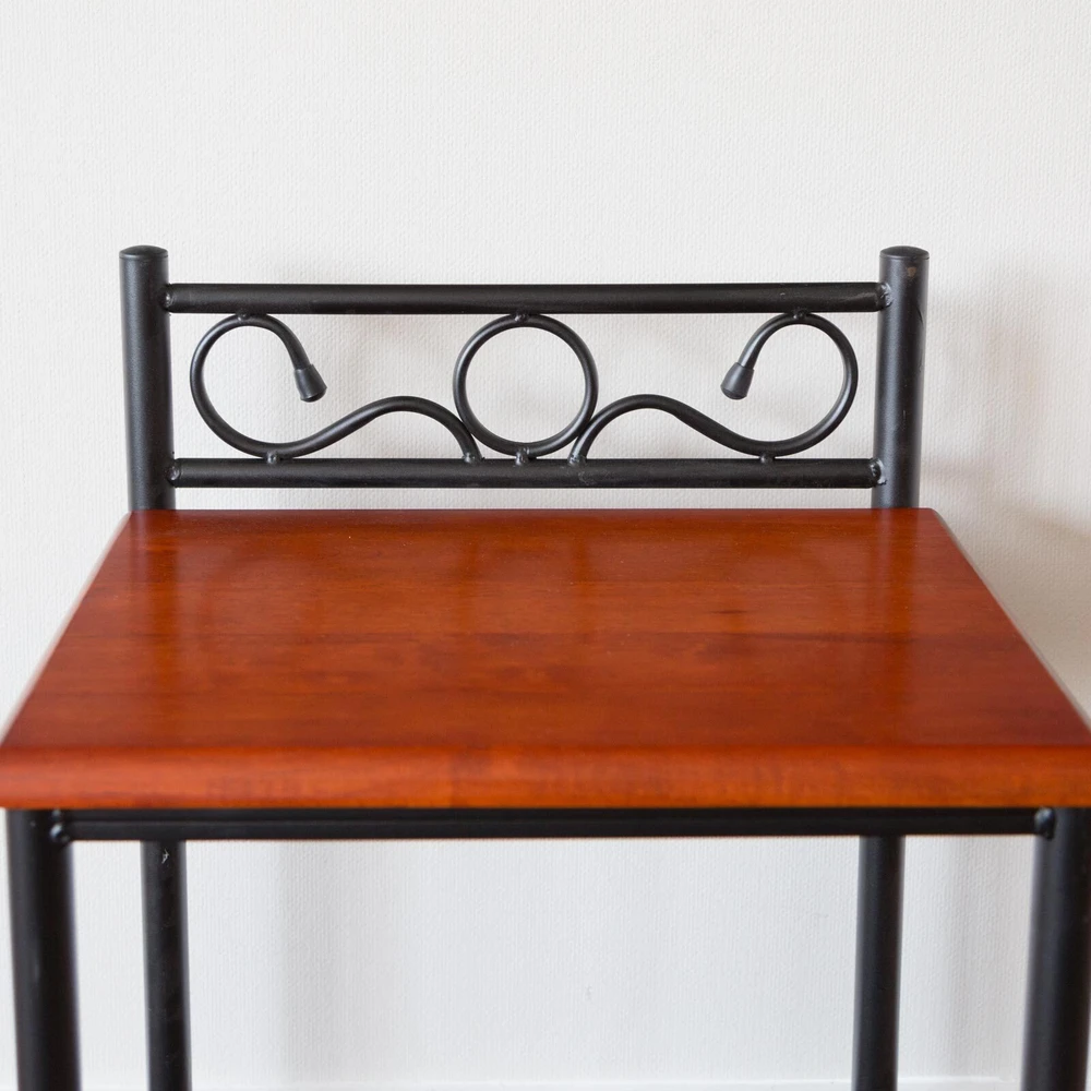 Homestyle4U Naktinis staliukas, 45x35x64 cm, juodas, rudas