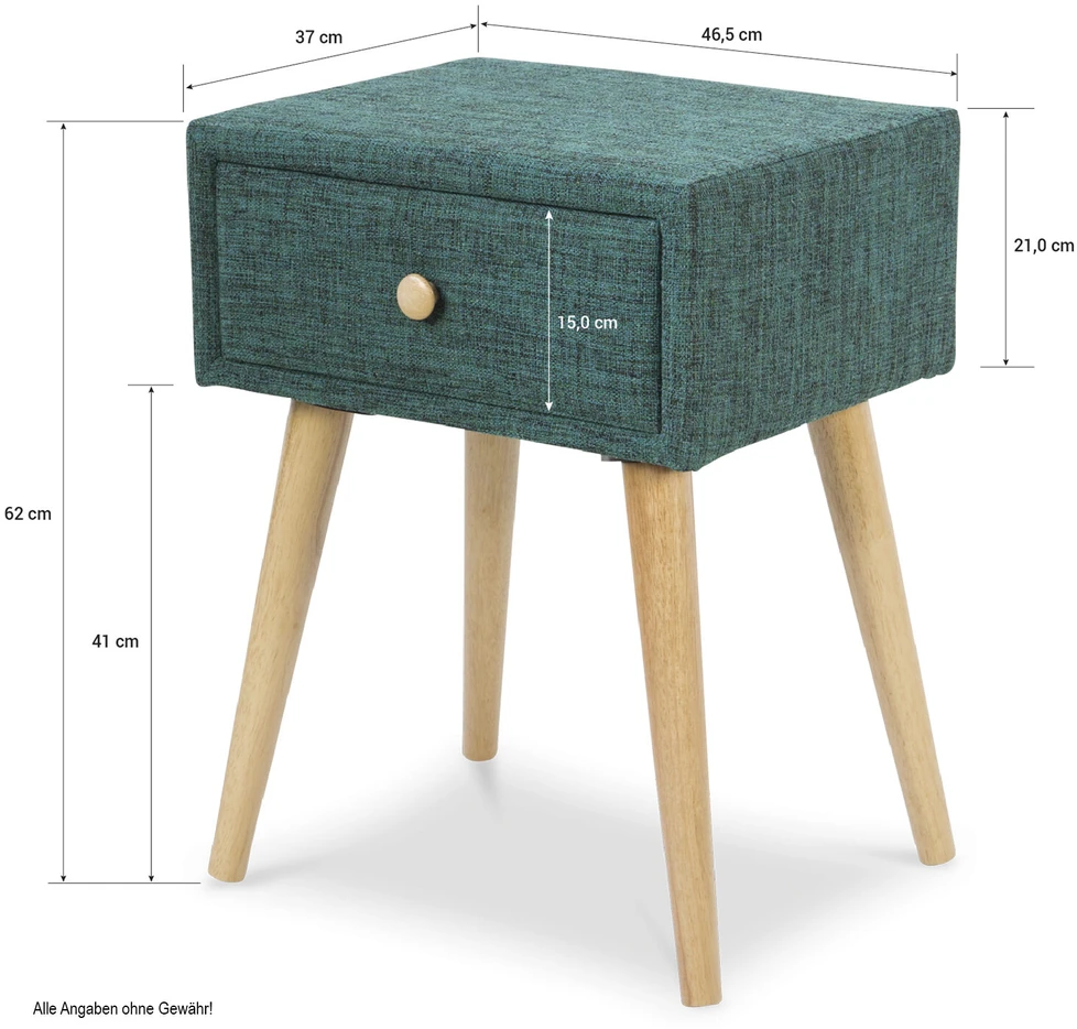 Homestyle4U Naktinis staliukas, 46,5x62x37 cm, mėlynas