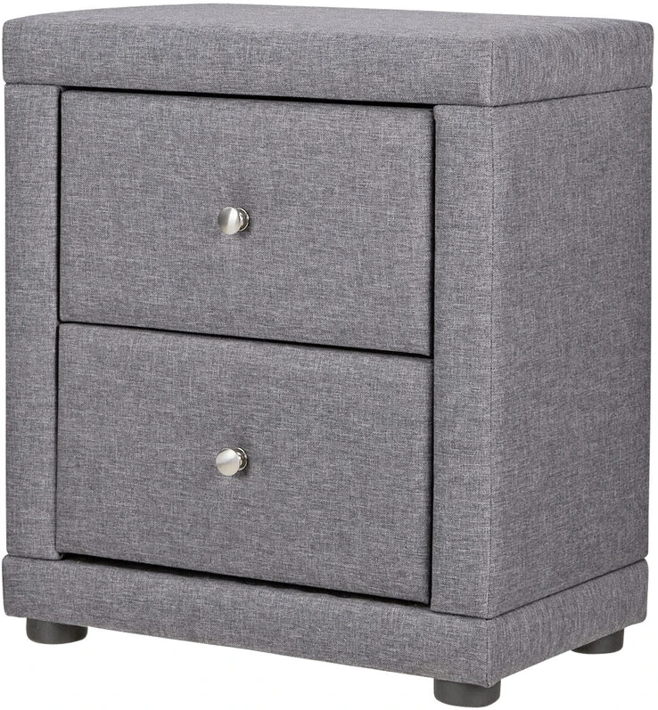 Homestyle4U Naktinis staliukas, 47x54x29 cm, pilkas audinys