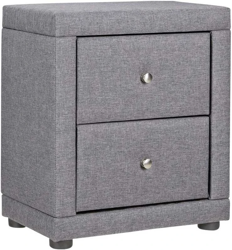Homestyle4U Naktinis staliukas, 47x54x29 cm, pilkas audinys