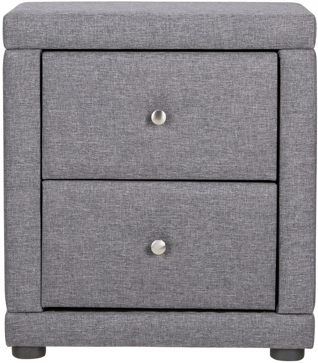 Homestyle4U Naktinis staliukas, 47x54x29 cm, pilkas audinys