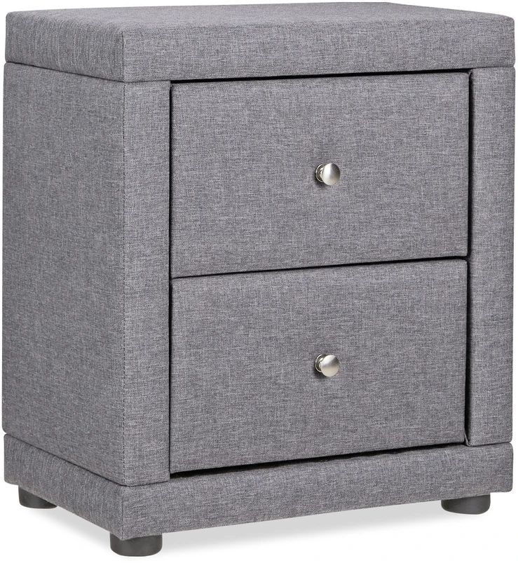 Homestyle4U Naktinis staliukas, 47x54x29 cm, pilkas audinys