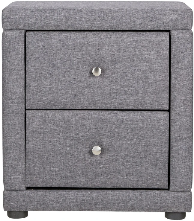 Homestyle4U Naktinis staliukas, 47x54x29 cm, pilkas audinys