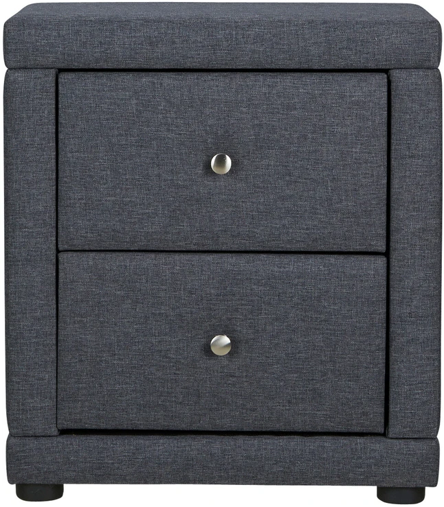 Homestyle4U Naktinis staliukas, 47x54x29 cm, pilkas audinys