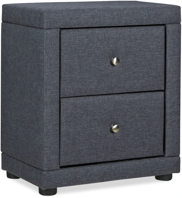 Homestyle4U Naktinis staliukas, 47x54x29 cm, pilkas audinys