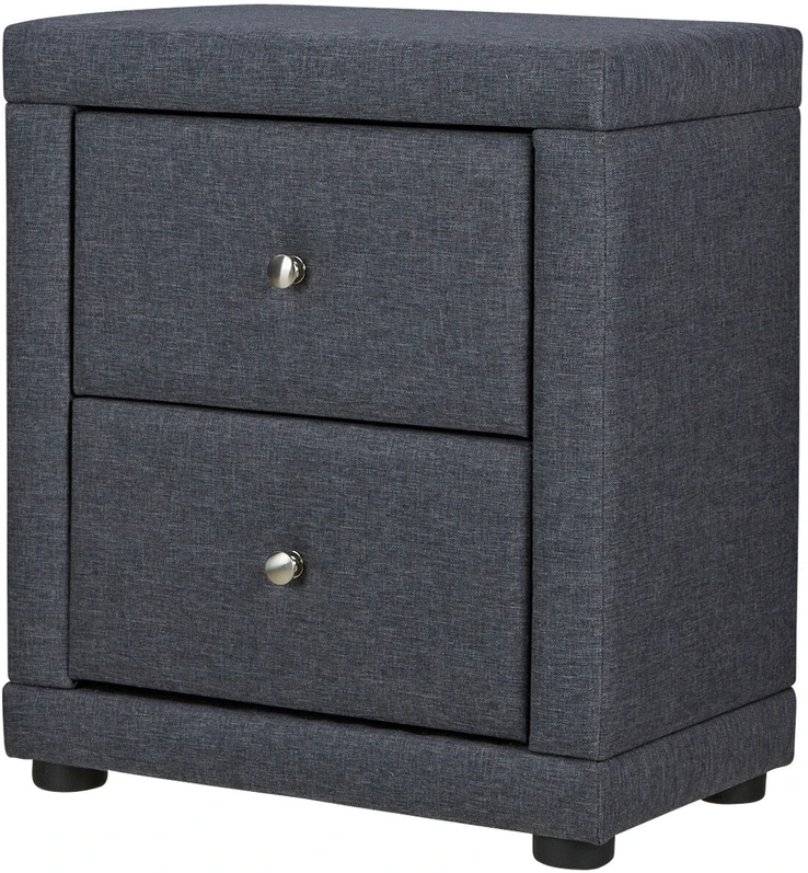 Homestyle4U Naktinis staliukas, 47x54x29 cm, pilkas audinys
