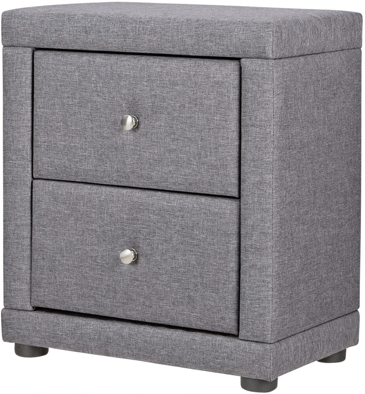 Homestyle4U Naktinis staliukas, 47x54x29 cm, pilkas audinys