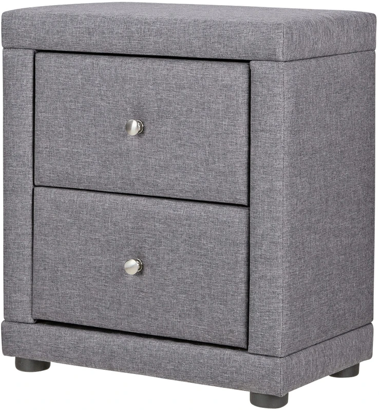 Homestyle4U Naktinis staliukas, 47x54x29 cm, pilkas audinys