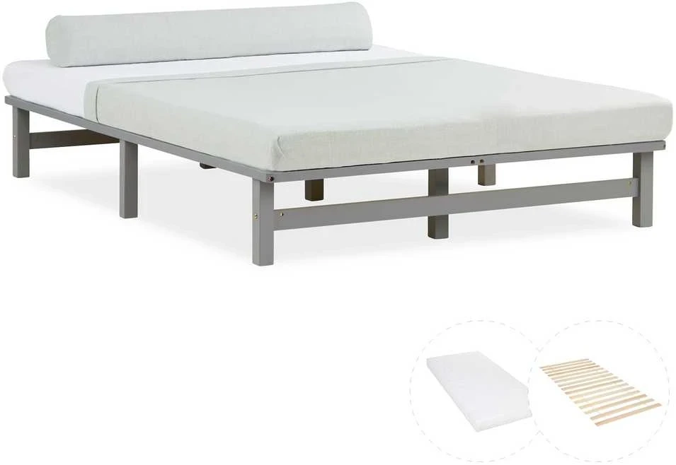 Homestyle4U Lova, 140x28x200 cm, Pilka
