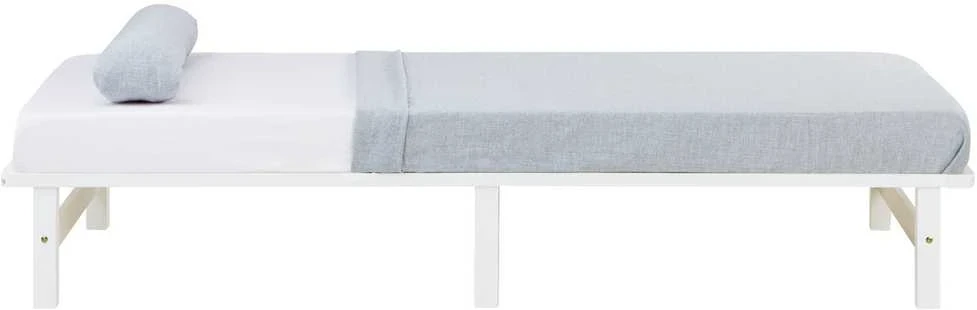 Homestyle4U Viengulė lova, 90x28x200 cm, balta
