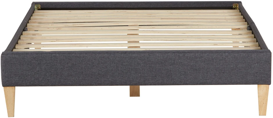 Homestyle4U Paminkštinta lova, 145x32x210 cm, pilka