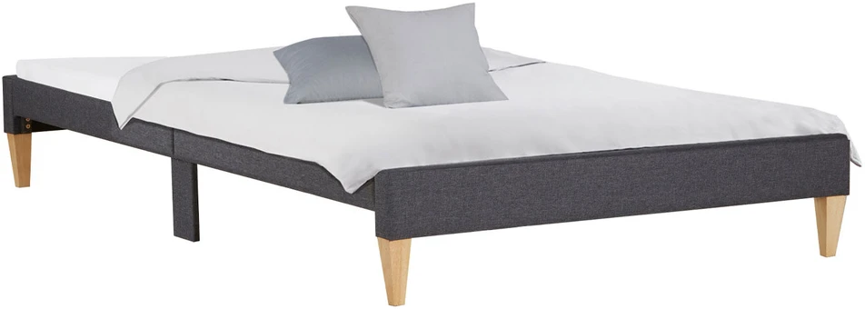 Homestyle4U Paminkštinta lova, 95x32x210 cm, pilka