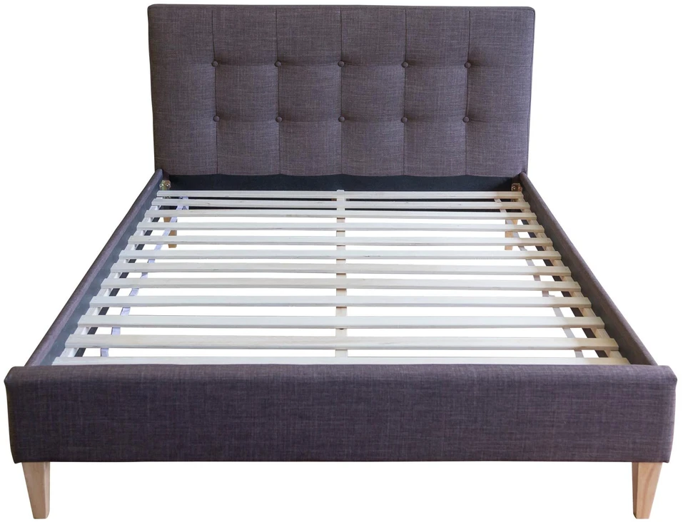 Homestyle4U Paminkštinta lovos rėmas, 145x212 cm, ruda