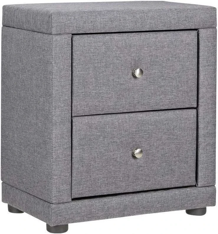 Homestyle4U Naktinis staliukas, 47x54x29 cm, pilkas audinys