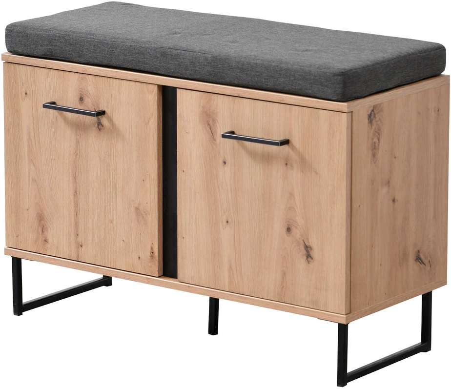 Homestyle4U Prieškambario baldų komplektas, 5 dalių industrinio stiliaus, 240x195x35 cm, ruda