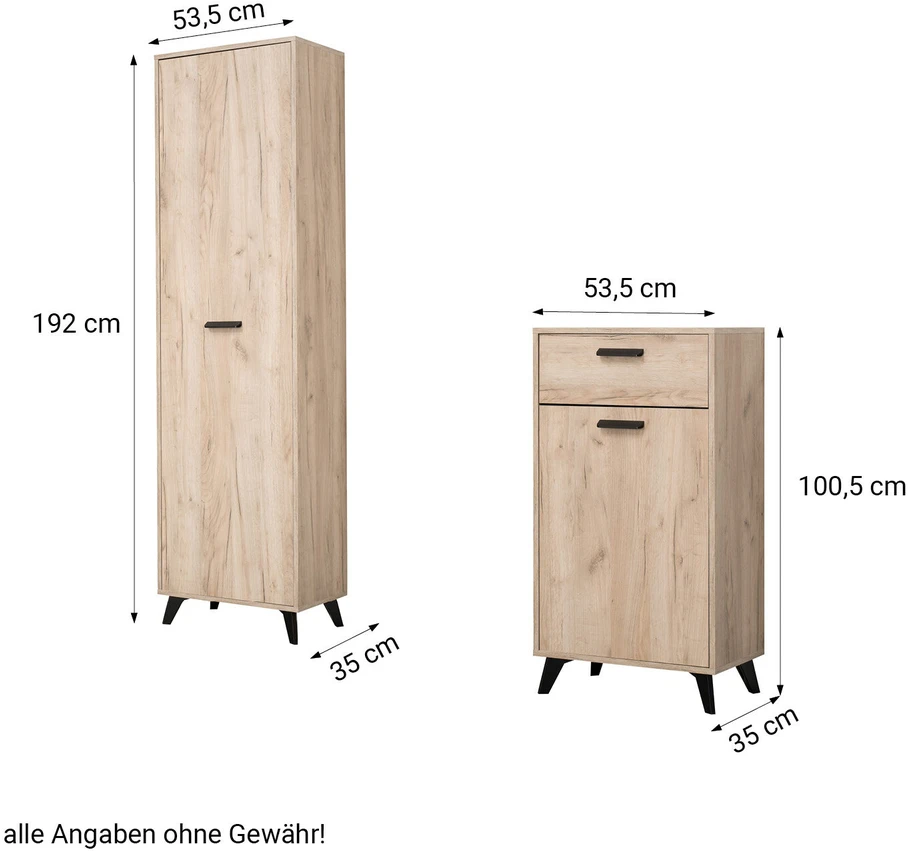 Homestyle4U Prieškambario baldų komplektas, 175x192x35 cm, pilka