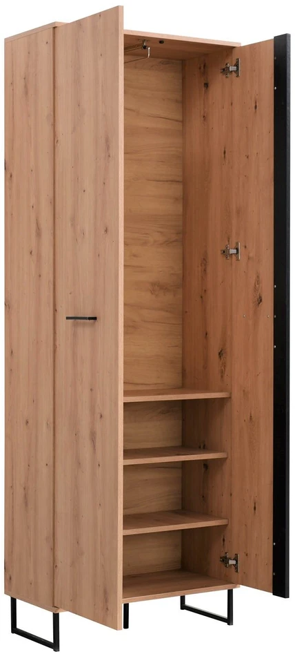 Homestyle4U Prieškambario baldų komplektas, 5 dalių industrinio stiliaus, 240x195x35 cm, ruda