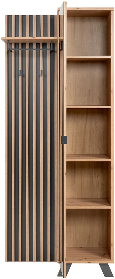 Homestyle4U Prieškambario spinta, 80x190x37 cm, ruda