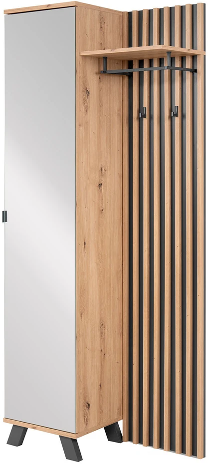 Homestyle4U Prieškambario spinta, 80x190x37 cm, ruda
