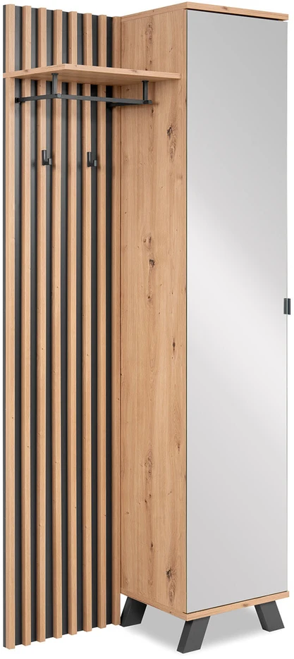 Homestyle4U Prieškambario spinta, 80x190x37 cm, ruda