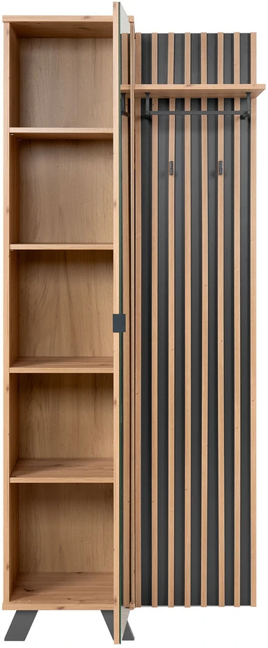 Homestyle4U Prieškambario spinta, 80x190x37 cm, ruda